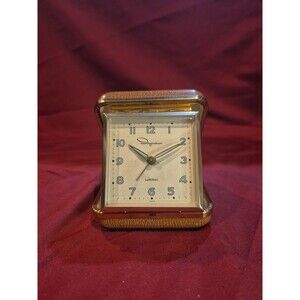 Vintage Ingraham Luminous Travel Alarm Clock Mechanical Wind Fully Functional